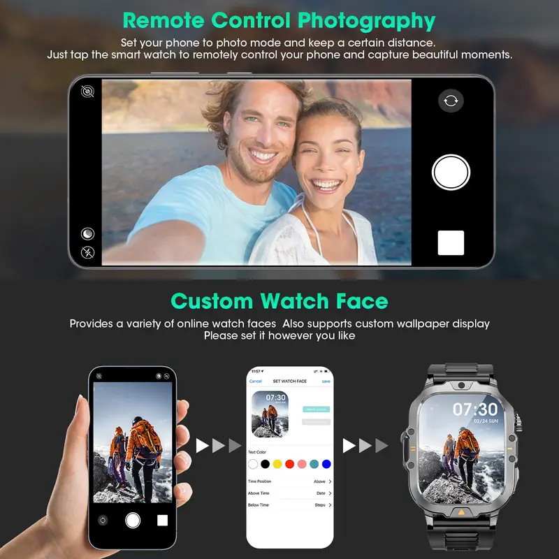 Smart Watch(Answer/Make Call), Smartwatches for Men, Fitness Tracker with Pedometer & Multiple Sport Modes, Life Waterproof Smart Watches for iOS Android 7