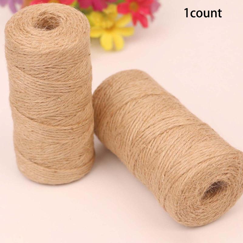 1 Roll Natural Jute Twine, Durable Jute Rope For Arts And Crafts, Packing String For Gifts, DIY Crafts, Festive Decoration 0