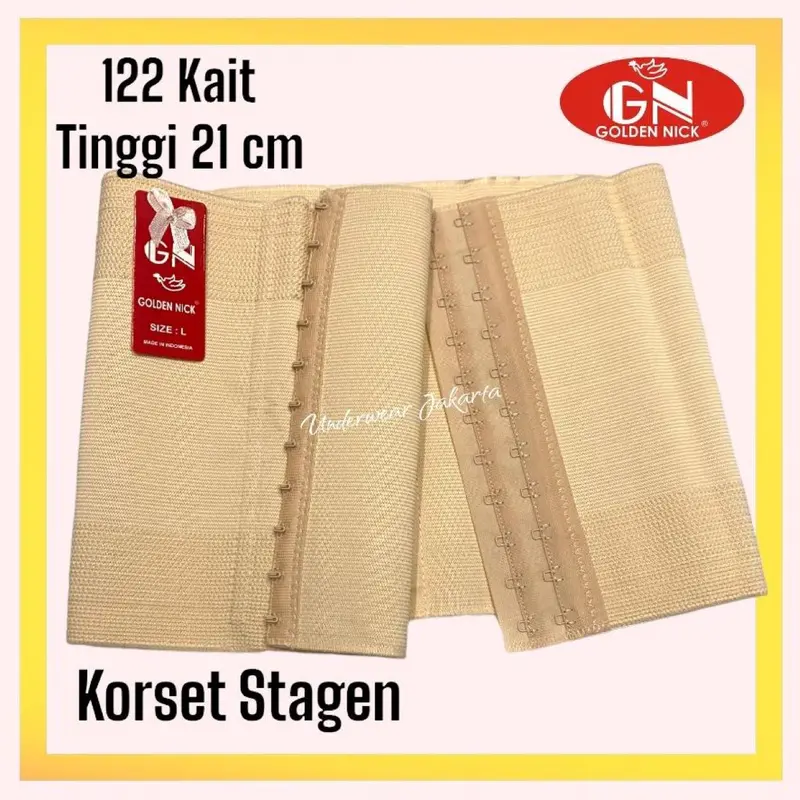 Korset Stagen Golden Nick Perekat Pengait Besar Kecil | Pelangsing Badan Korset Shapewear Perut Wanita bengkung  perut stagen tari 1