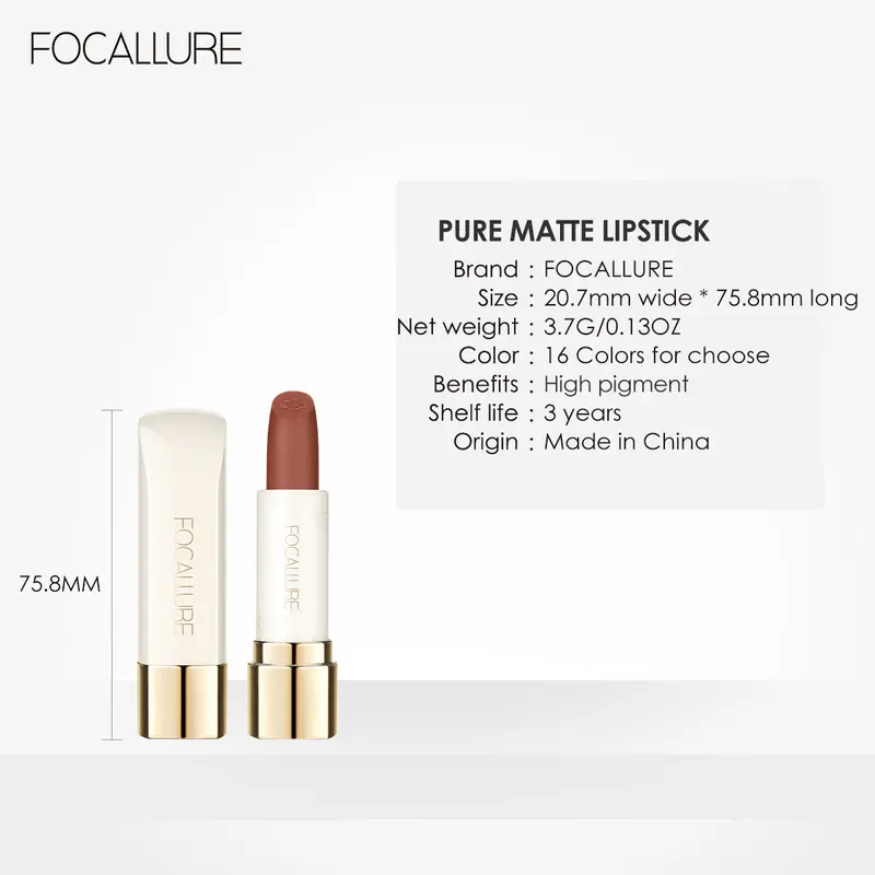 [Official] FOCALLURE Matte Lipstick-Tahan air Lipstik Krem #JasmineMeetsRose 7