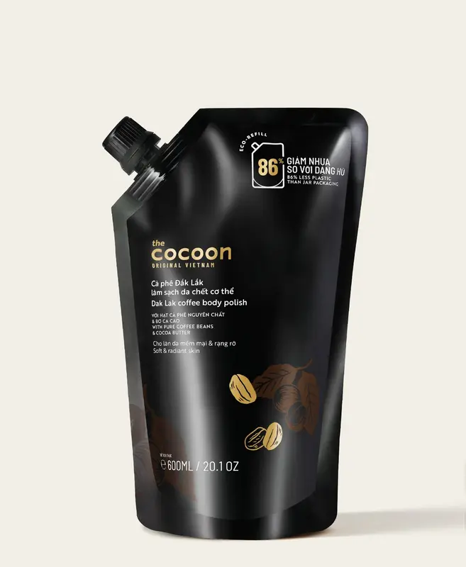Cà phê Đắk Lắk tẩy da chết cơ thể Cocoon cho làn da mềm mại & rạng rỡ 600ml Túi Refill 7