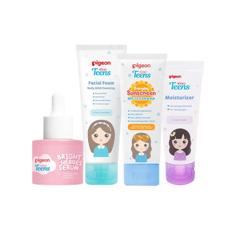 PIGEON TEENS Paket Skincare Pemula Mencerahkan Kulit Wajah Kusam 1