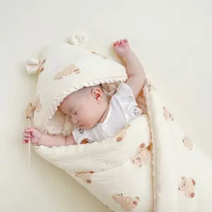 Selimut Bedong Hoodie Topi Muslin Premium Topi Serbaguna Blanket Hoodie Minky Baby Anak Lembut Cotton Minkie