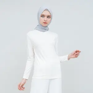 Nobby Asma Manset Inner Kaos Wanita Basic Spandex Nyaman Baju Dalaman Panjang