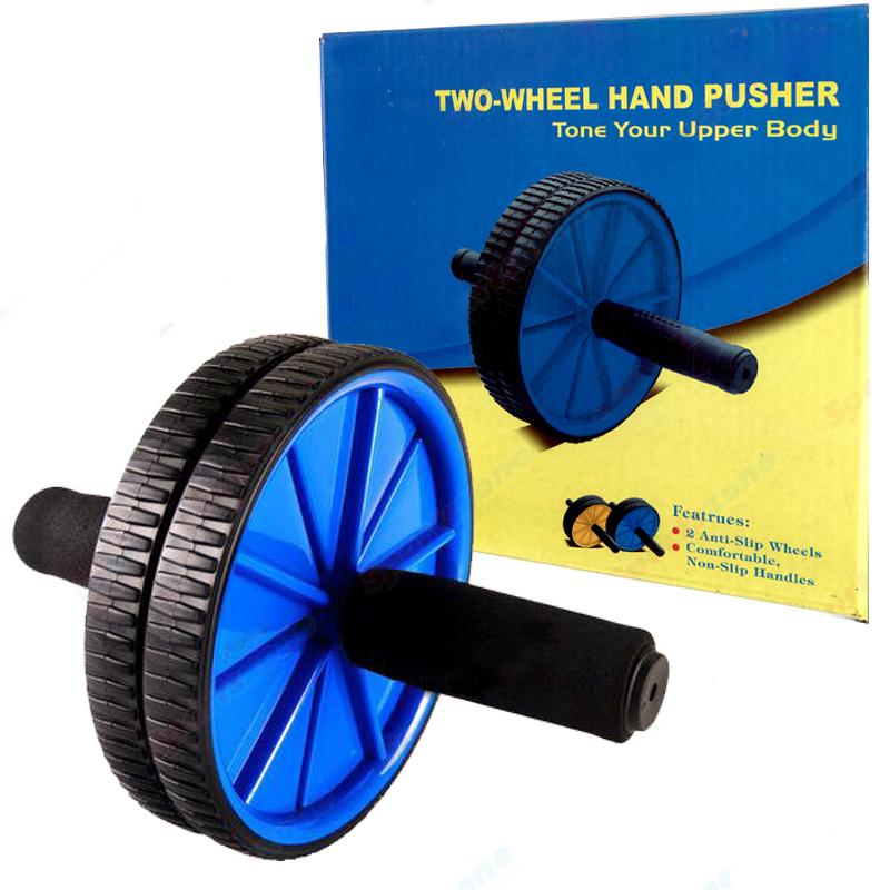 Two-Wheels Hand Pusher Ab Roller Abdominal Muscle Fitness Wheel ...