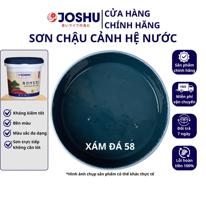 Sơn Chậu Cảnh Giả Đá JOSHU 1.2Kg - Sơn Ngoại Thất Có Kháng Kiềm màu moonlight son nuoc atm 3