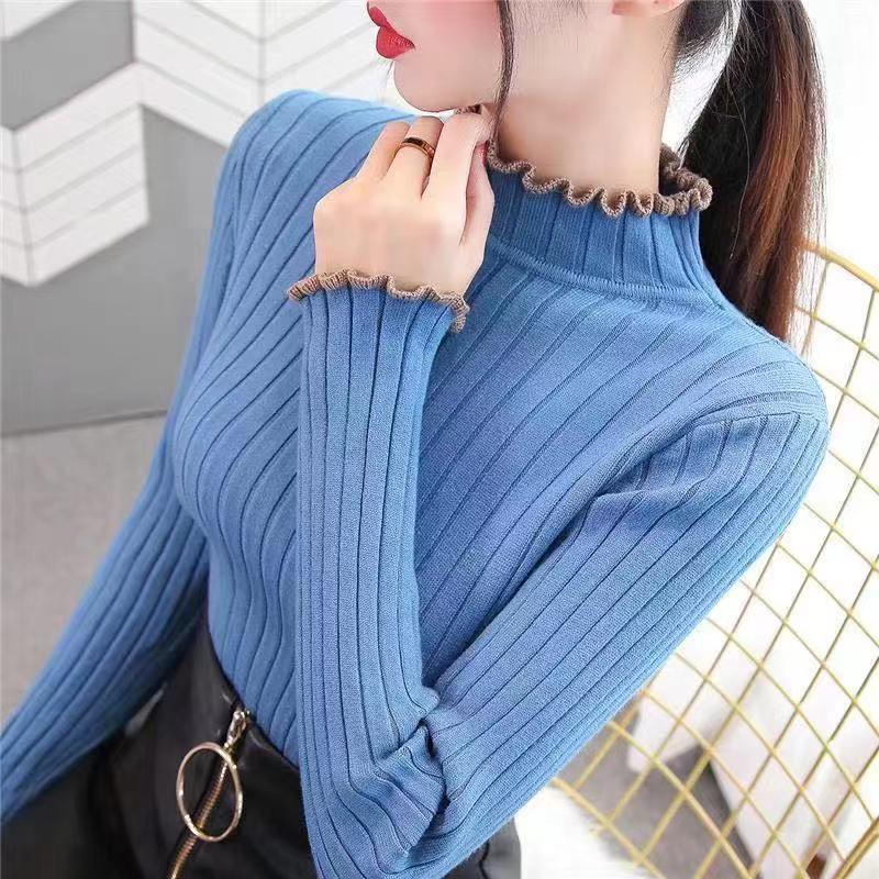 Autumn long-sleeved T-shirt, bottomed shirt, fungus rimmed top 6