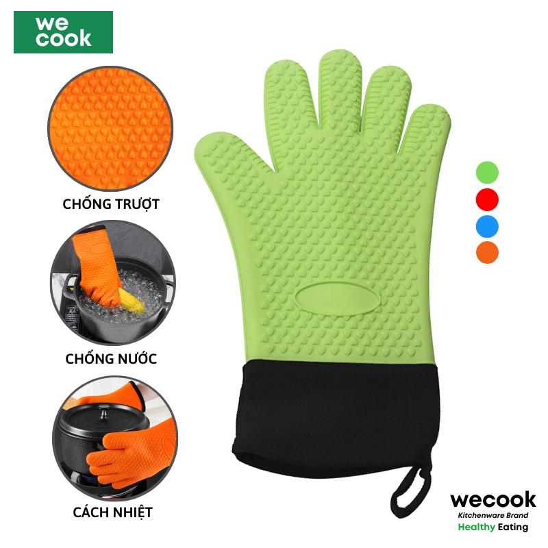  Găng tay lò nướng chống nóng Silicone WECOOK - Bao tay cách nhiệt chịu nhiệt chống hơi nước chống trợn trượt cao cấp 