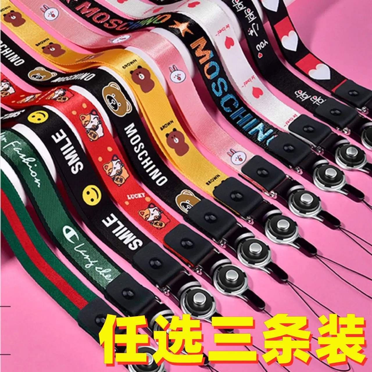 Tali Leher Lanyard Telefon Bimbit Peribadi Pergelangan Tangan Kreatif Pendek dan Panjang Gantung Sekeping Kunci Loket Tali Hilang Boleh Tanggal Accessories Phone