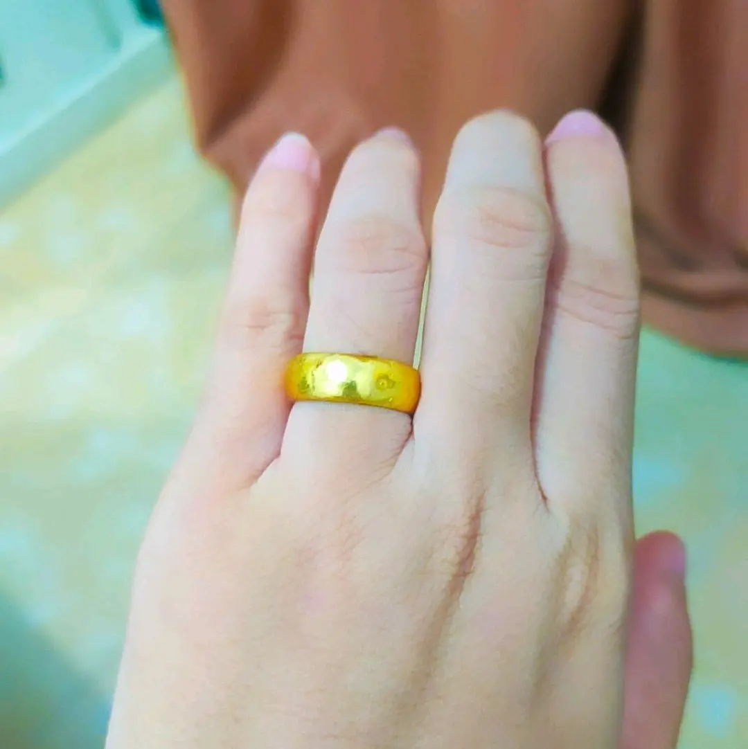 cincin polos tebal lapis kristal