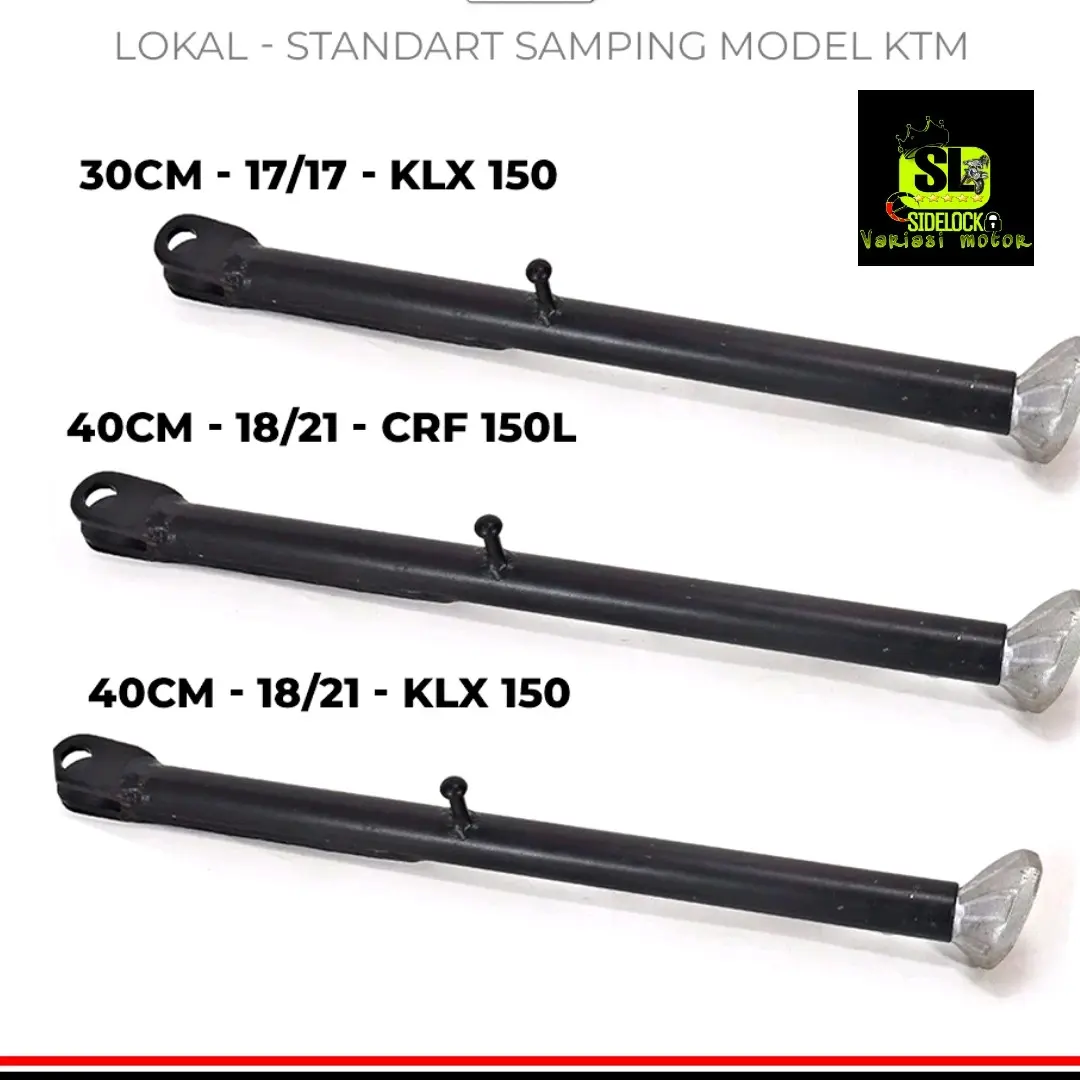 Standar Samping KLX CRF 150L Grastrack Supermoto Ukuran 30cm/35cm/40cm/45cm - Besi - Aksesoris Sepeda Motor rbt set 2jt Motorcycle Standart Jagang