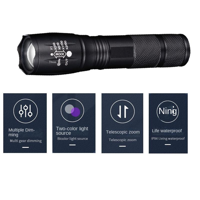 Dual Light Source Led Ultraviolet Lamp Flashlight Rechargeable Portable Scorpion Light Ultraviolet Lamp Counterfeit Money Detection Jade Identification 1