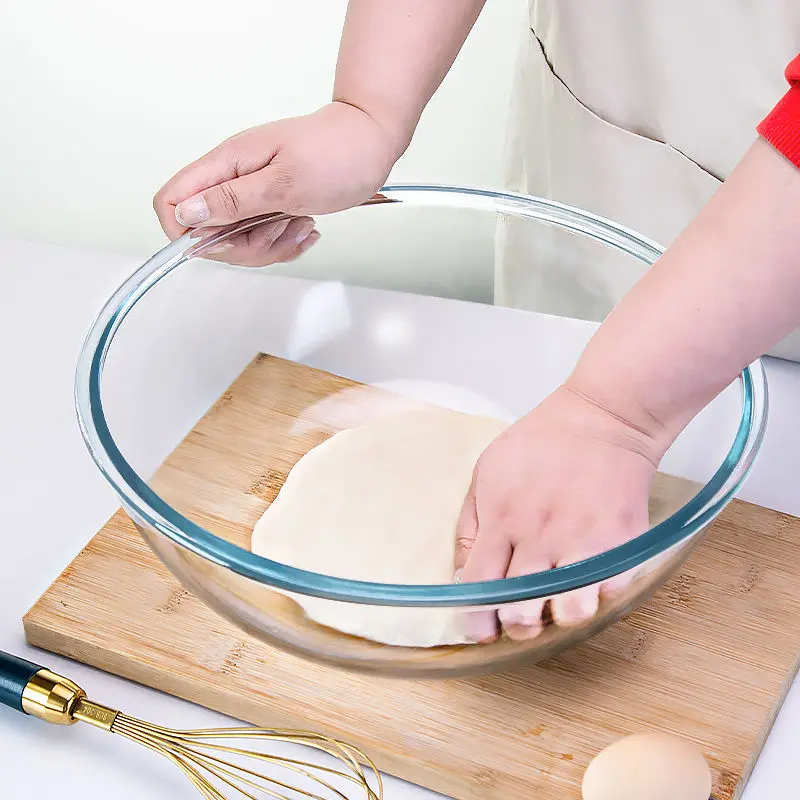 Bát Thủy Tinh, Nồi Đánh Trứng, Hộp Đựng Kính Gia Dụng, Dung Tích Lớn, Bát Salad, Chịu Nhiệt Độ Cao, Thích Hợp Để Nướng Bánh Trong Nhà Bếp 2