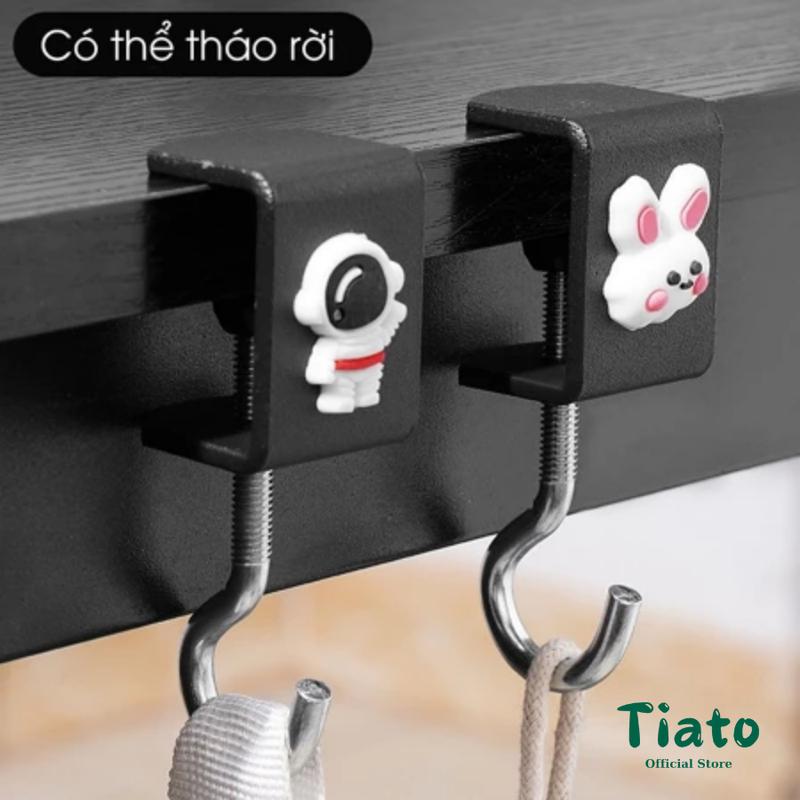 Móc treo balo túi xách, móc treo đồ cạnh bàn có thể xoay điều chỉnh dễ dàng - TIATO STORE Treo Tường 3