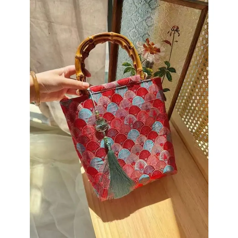Beg Perkahwinan Cheongsam, Gaya Cina Retro, Beg Pemegang Buluh ...