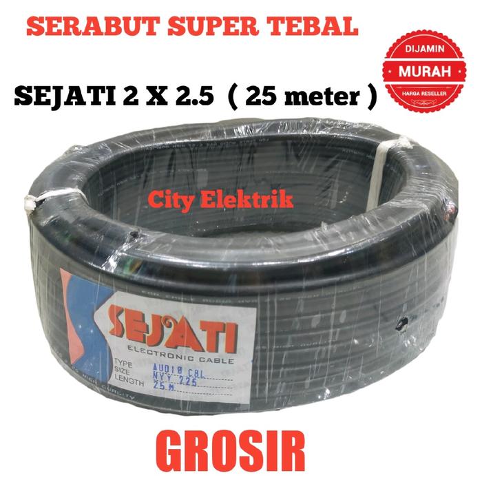 Gambar Kabel Listrik Sejati 2 x 2.5  ( 25 Meter ) / Kabel Audio Sejati 2 x 2.5  Hitam dari City Elektrik Kota Depok Tokopedia