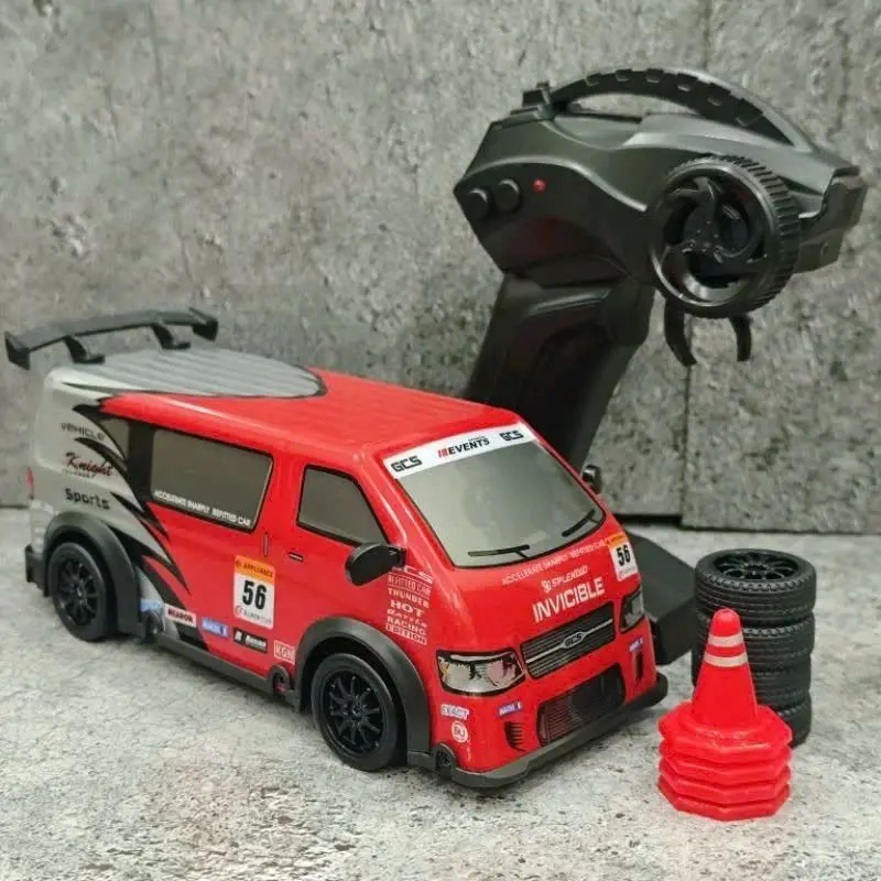 Xe điều khiển Mini Drift MPV 1/24 Siêu nhanh, có điều tốc, kèm pin sạc và đèn led 4