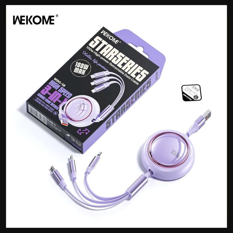 Kho sỉ - Cáp Sạc Nhanh WK Design WDC-18 Tích Hợp 3 Đầu Sạc Cùng Lúc Nhiều Thiết Bị Điện Thoại TypeC/Micro/i-PH - BH 24T 6