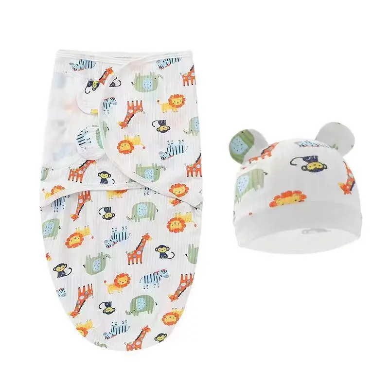 bedong bayi instan & topi swaddle baby newborn sleeping bag katun adem nyerap keringat 7