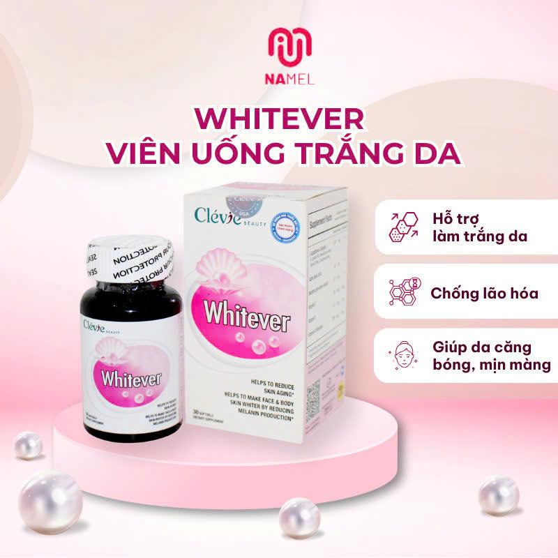 Product Introduction of Viên Uống Trắng Da Whitever Nevada Nutra Tech LLC Giúp Chống Lão Hóa Da - Viên Uống Đẹp Da, Giúp Giảm Nám, Giảm Tàn Nhang Hộp 30 Viên 4