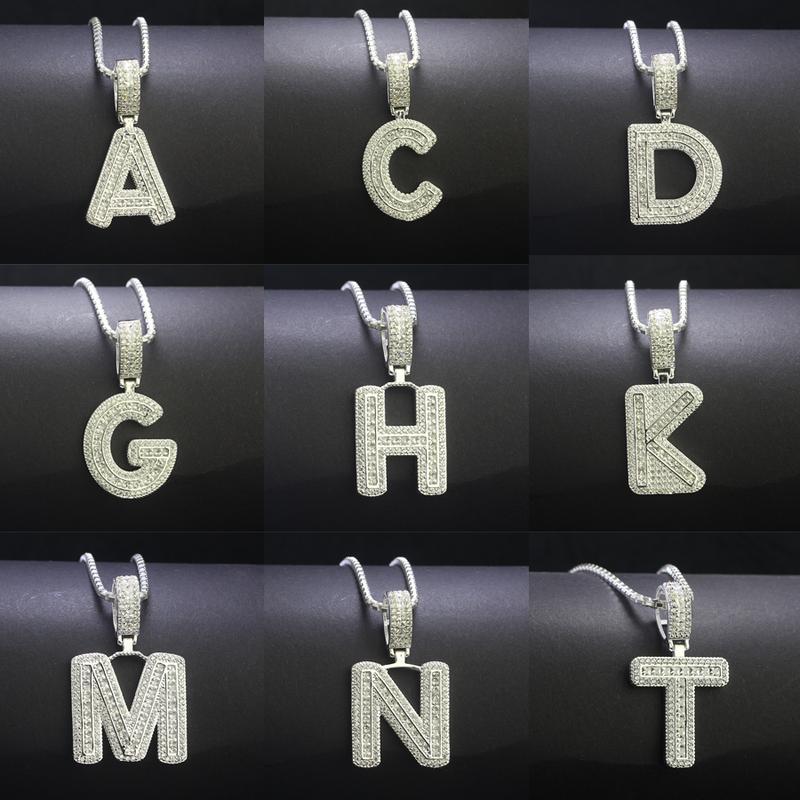 Dây chuyền nam bạc mặt chữ cái theo tên đính đá cao cấp DCA0140 - Trang Sức TNJ