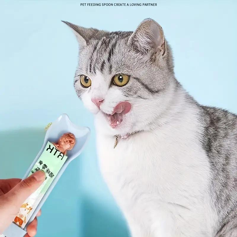 L&G  [Single Plastic Pet Liquid Snack Feeder - Whisker Delight Cat Strip Squeeze Spoon, Battery-Free Tool for Serving Wet Treats and Cat Food to Cats 1