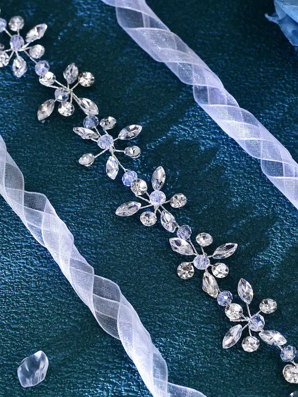 Rhinestone Decorated Bridal Headband, Elegant Bridal Headwear for Wedding Bridal Party Formal Occasions, Fashion Hair Accessories for Women 2