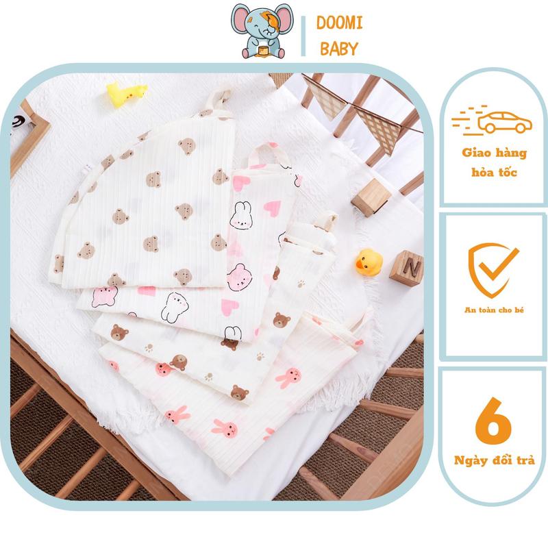 [Siêu Sale] Vỏ Gối Chống Trào Vải Đũi Gân Mềm Mịn Thoáng Mát Kích Thước 70x70cm Doomi Baby  Cho Bé - HT670 0