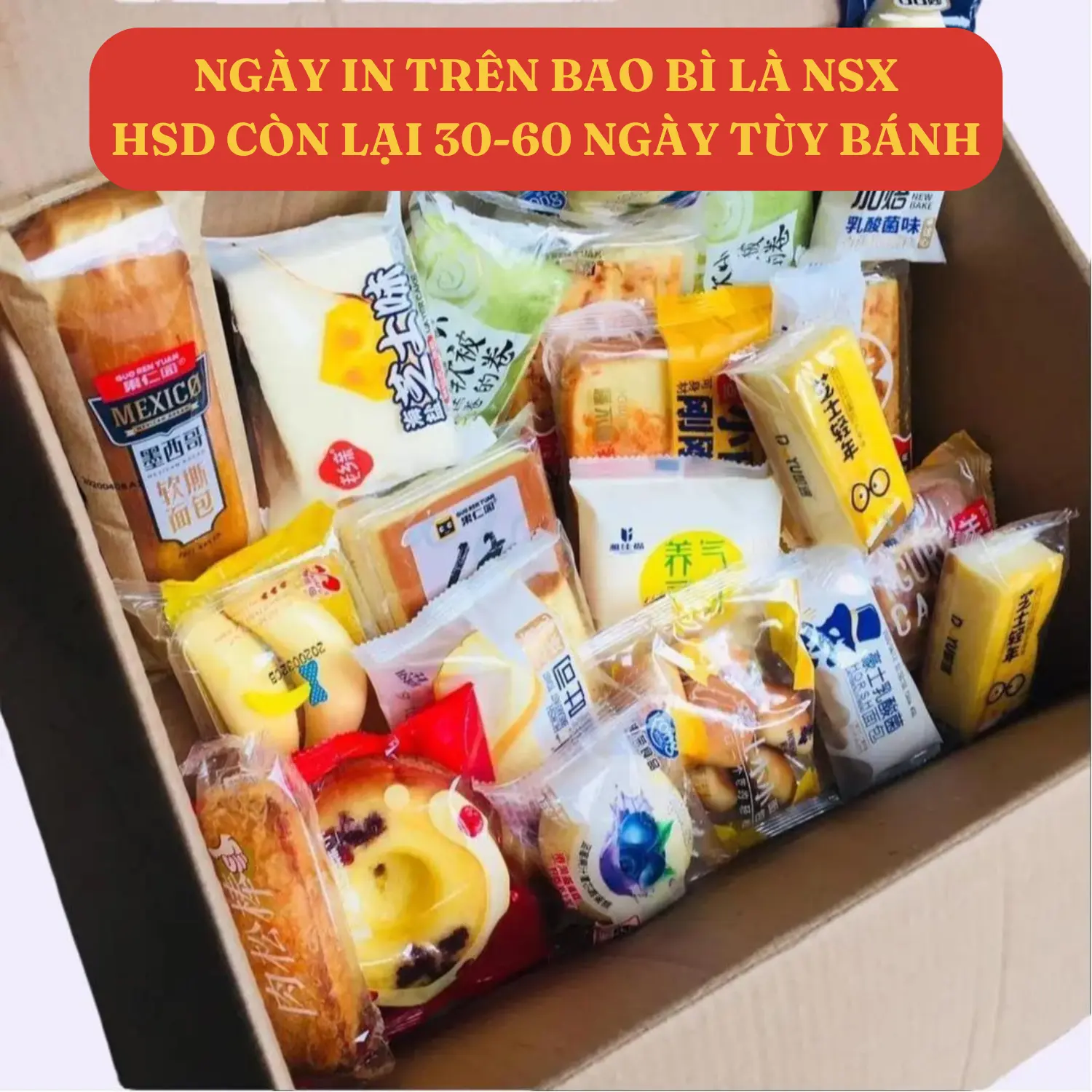 [1kg | Thường] Bánh Mix Nội Địa Trung, Mix Bánh Bông Lan, Bánh Mì, Mochi, Nhiều Loại Siêu Ngon - NGÀY IN TRÊN BAO BÌ LÀ NSX - Food Cake Thức Ăn Ăn Vặt Snack
