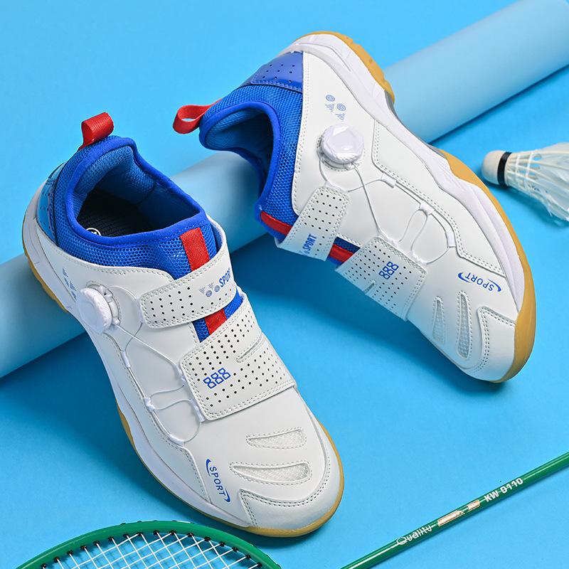 Spot New Men's and Women's Professional Badminton Shoes Breathable and Wearable Lightweight Shock Absorption Training Tennis Sneaker Table Tennis Ball Shoes 2