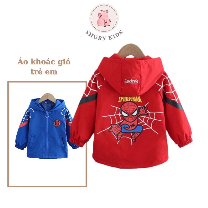  Áo khoác gió 2 lớp lót lưới cho bé hình siêu nhân nhện  SPIDERMAN 3  dáng suông cực ngầu siêu đẹp Siêu HOT Jacket Lịch 