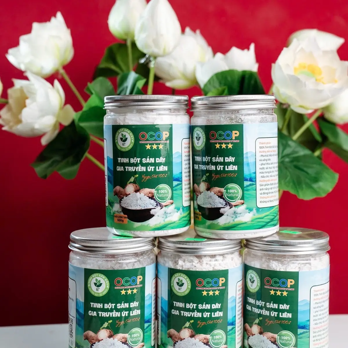 Combo 2 Lọ Tinh Bột Sắn Dây Gia Truyền Út Liên (Lọ 500g)