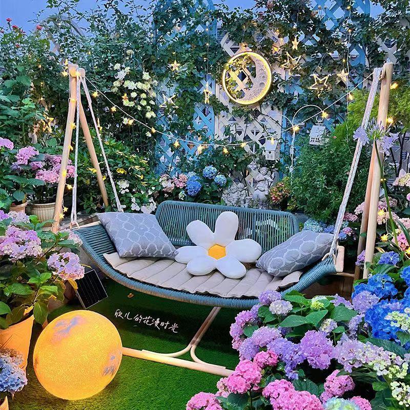 🔥Ghế xích đu ngoài trời ban công vườn nhà võngxích đu giải trí giường xích đu sân vườn ghế bập bênh3 2