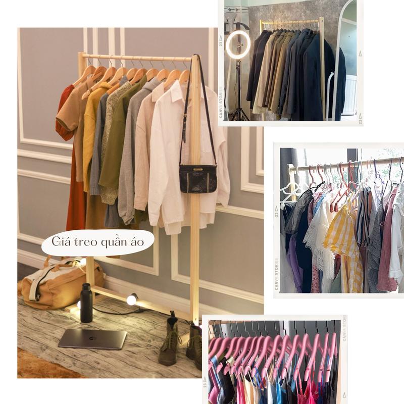 Giá Treo Quần Áo Gỗ Đơn 78x40x140CM - Treo Được Đồ Dài - Phù Hợp Trang Trí Phòng Ngủ, Homestay, Shop Thời Trang, Treo Đồ Livestream, ... 0