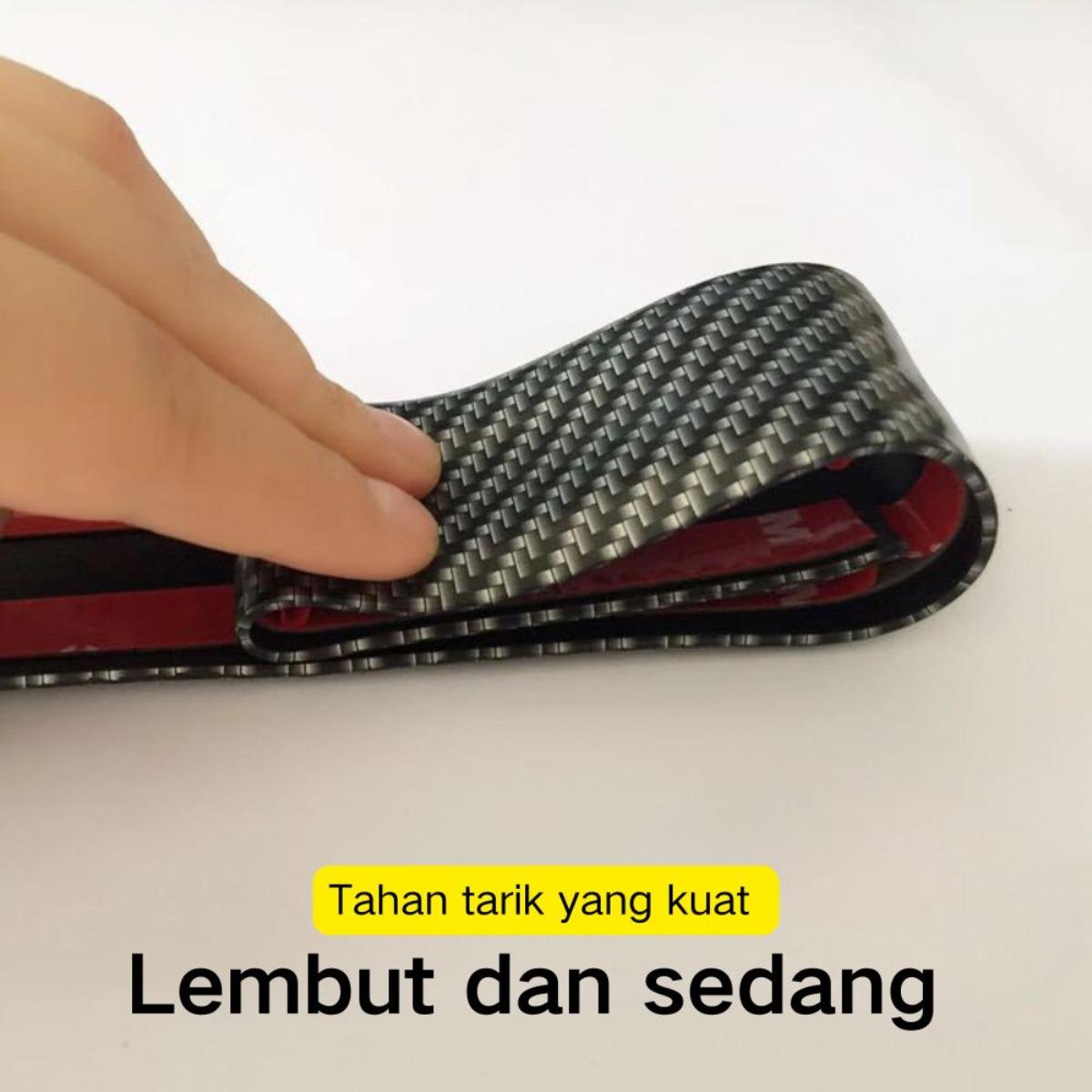 Stiker Pelindung Ambang Pintu Mobil 3 Meter, Serat Karbon Dekorasi Pintu & Bemper, Aksesori Mobil, Mencegah Tabrakan & Menambah Gaya Elegan