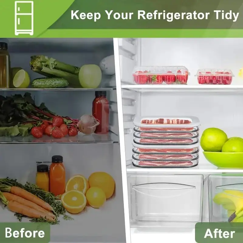 3-layer Leak-proof Food Storage Container Set, 1 Count Reusable Food Processed Meat Storage Box, Kitchen Organization for Home Dining Room Picnic 5