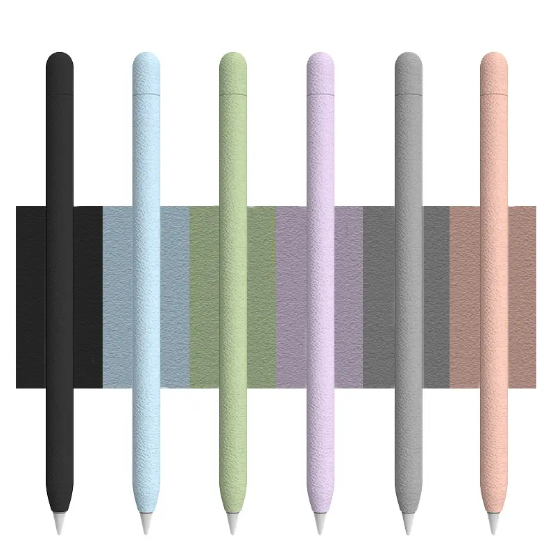 Sarung Silikon Matte, Untuk iPad dan Pensil Apple Pencil Pro 2 1 Generasi, Warna Gula-gula, Sarung Pen Ke-2 dan Ke-1, Lengan Ultra Nipis, Ringan, Sarung Kalis Kejutan Lembut
