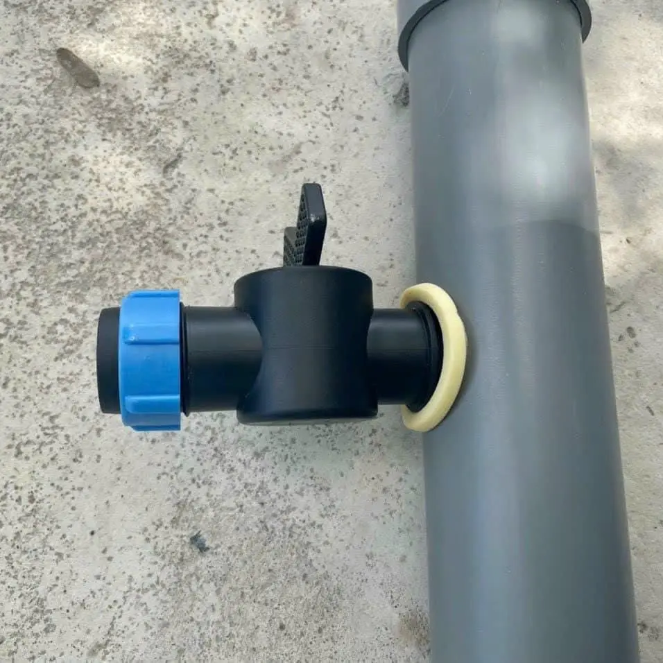 Van khóa khởi thủy ống phi 34mm từ ống PVC, HDPE ra ống mềm - van gài ống mềm và phụ kiện