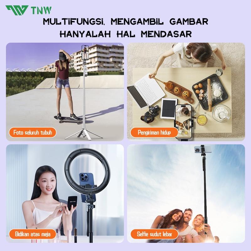 TNW S30 Tongsis Tripod Bluetooth 1.8m Fill light Tongsis Tripod Remote Tongsis hp Selfie Stick Bluetooth 4in1 Tongsis Gimbal untuk Handphone Kamera Ring Light 9