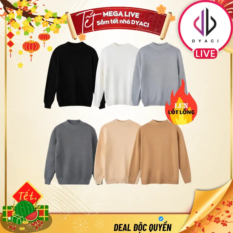Áo len lót lông cổ 3 phân Quảng Châu cao cấp AL68 0