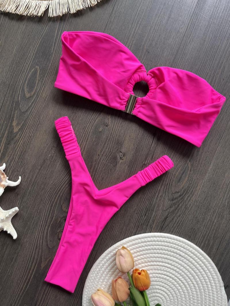 Product Introduction of Two-Piece Set Women's Bikini Set, Casual Swim Top & Swim Bottom Two-piece Swimsuit for Beach Holiday Vacation, Ladies Swimwear for All Seasons 7