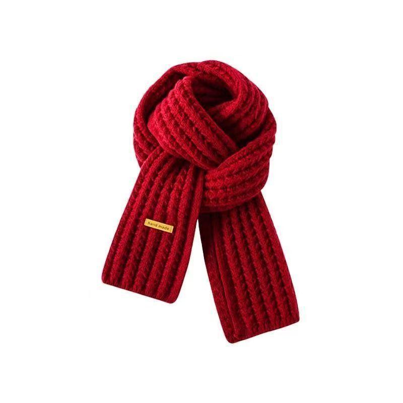 Women's Wool Knitted Scarf Autumn and Winter Korean Style All-Matching Thickened Warm Shawl Atmosphere High Sense Student Scarf Fashion 0