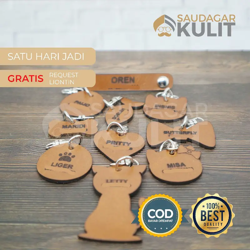 LIONTIN KALUNG KUCING BENTUK CUSTOM GRATIS UKIRAN NAMA 0