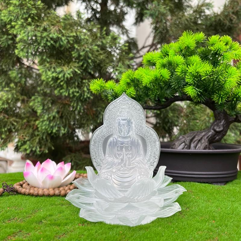 Tượng Quan Âm 2 mặt lưu ly tọa đài hoa sen trang trí bàn làm việc, ô tô Decor Decor Phòng Trang Trí Nhà 7