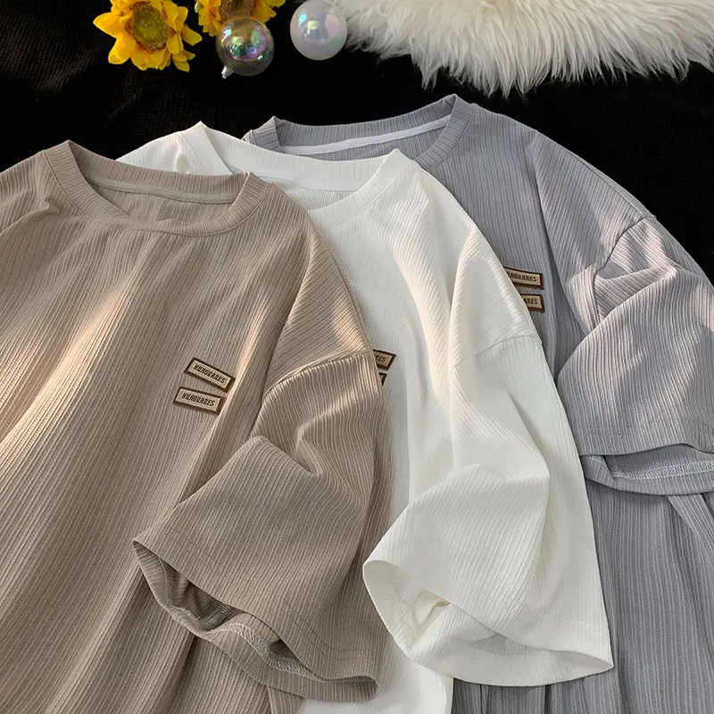 Áo thun Unisex HUROUANES Áo phông nam nữ tay lỡ oversize form rộng chất liệu tăm lạnh mát mẻ