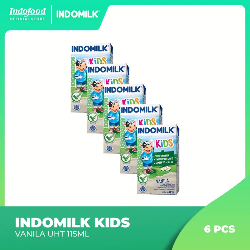 5 PCS - Indomilk Kids Vanila UHT 115 Ml - Shop | Tokopedia