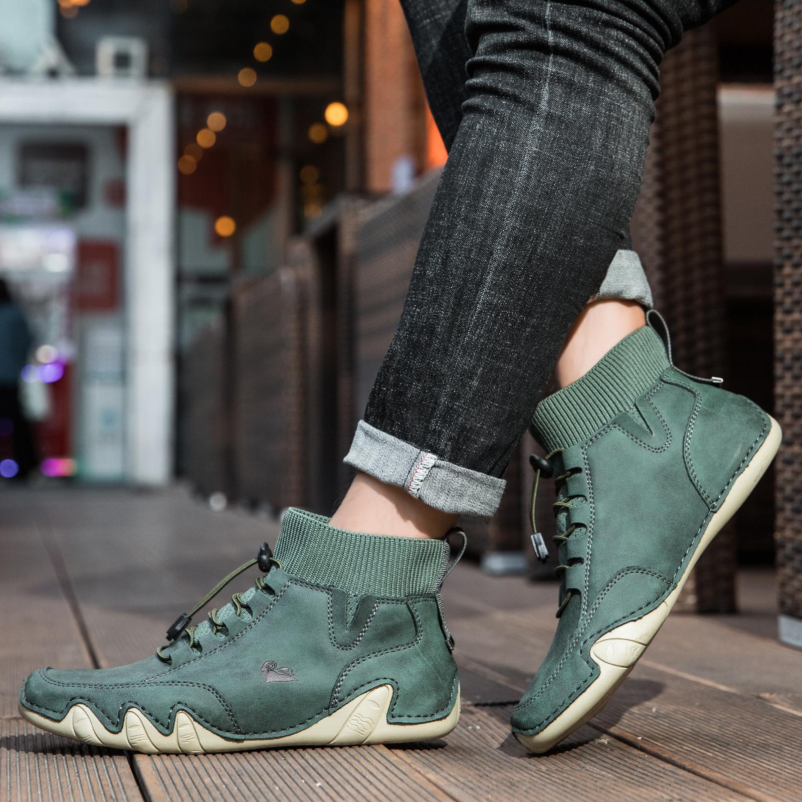 Prelesty Sepatu Martin Boots Pria Tinggi Kulit Asli Original Formal Footwear Cowok Dewasa High Top Kerja Karet Lentur Keren 345