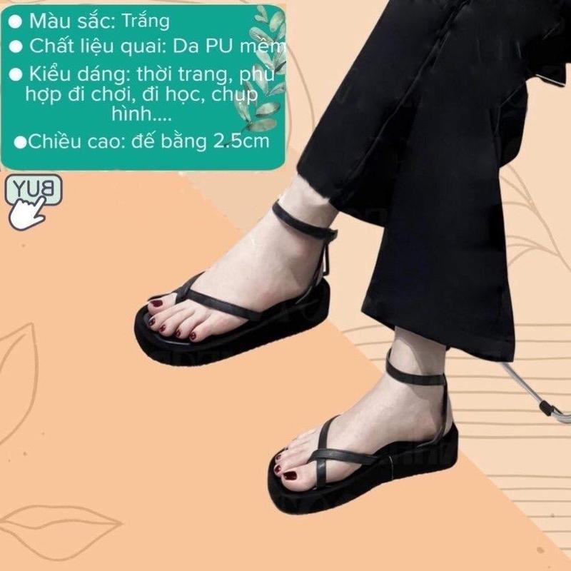 Giày sandal bánh mì đế 5cm  kẹp ngón Shoes DéP Nữ Len 1