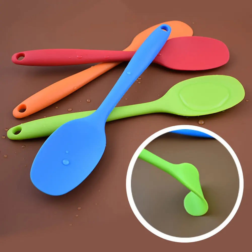 [MUR] Silicone Long Handle Spatula Non-stick Scraper Spoon Kitchen Cooking Utensil