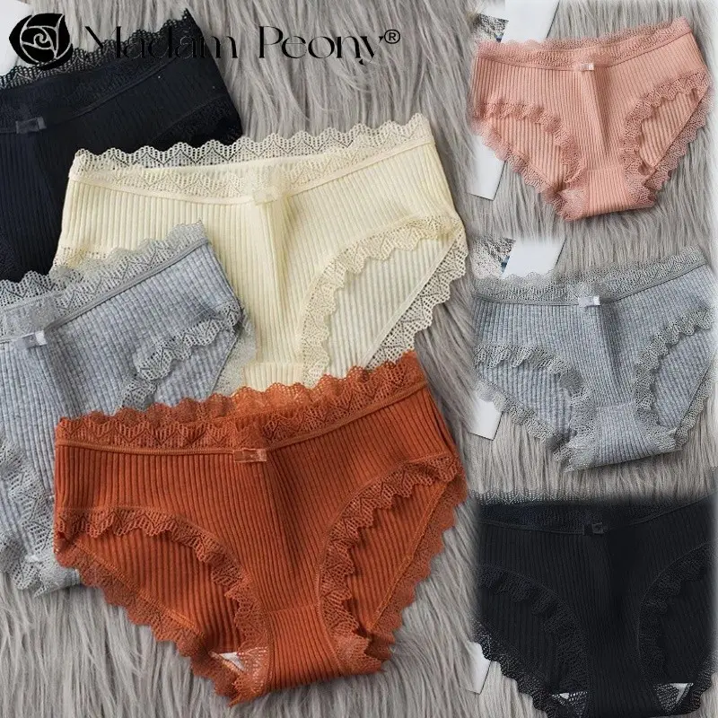 Ladies' Underpants | Adorable and Youthful Style for Teen Girls, with Pure Cotton Crotch, Lace Trim, Sexy Design, Breathable Mid - Rise Triangle Panties in Southeast Asian Fashion